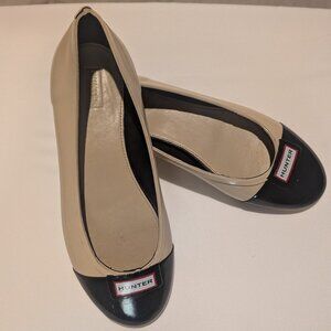 Hunter Rain/Rubber Ballet flat sz 7 tan/black